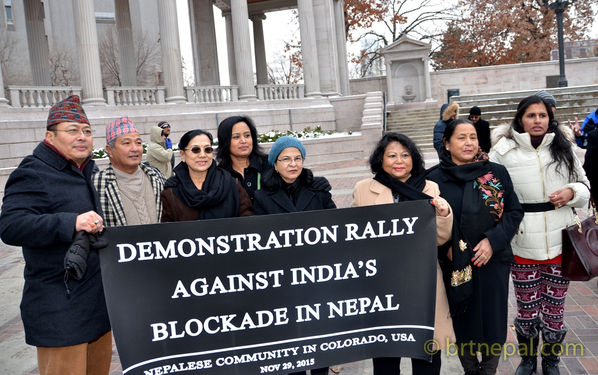 भारतीय नाकाबन्दी विरुद्ध प्रदर्शन कोलोराडोमा सम्पन्न 