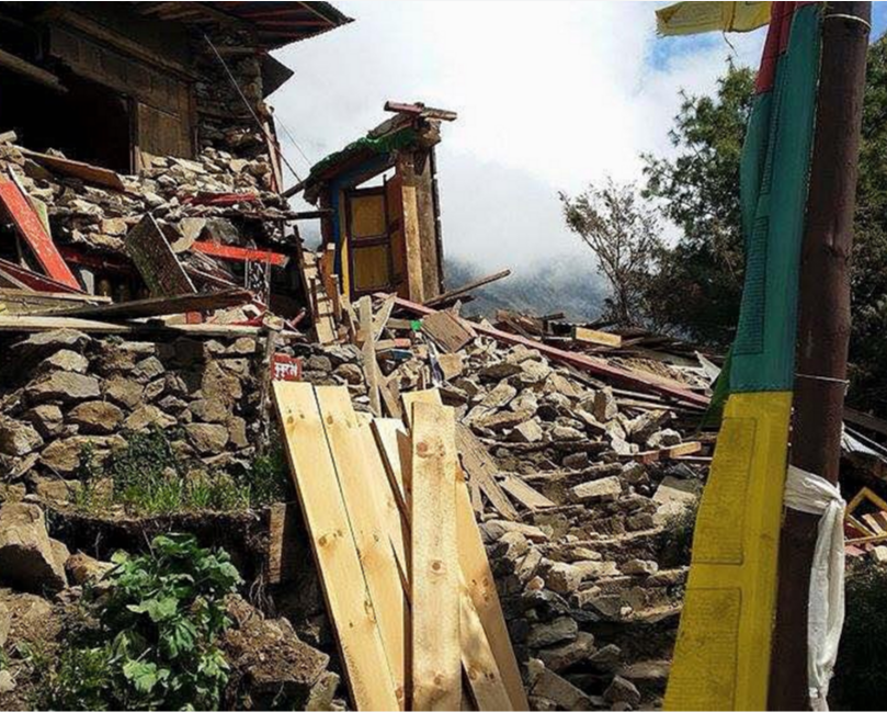 Damage suffered in the Everest region of Nepal following the April 2015 earthquake