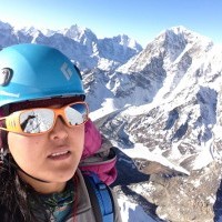 Pasang snapped this selfie while climbing Lobuche Peak in Nepal in 2013