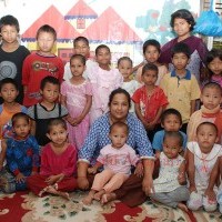 Nepali Mom Puspa Basnet with 44 children. Photo: Anand Adhikari
